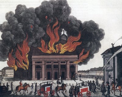 Fire at the Royal Playhouse on July 29, 1817 by P. Haas